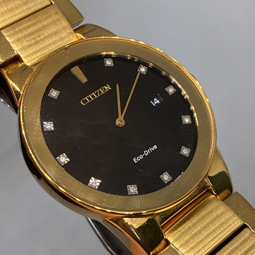 Citizen Eco-Drive Axiom Men Diamond Accents Gold-Tone 40mm Watch J165-S091250